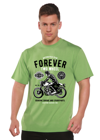 Forever Two Wheel men's graphic Tee green bamboo viscose cotton Spun Bamboo on Tampa Home & Garden Store