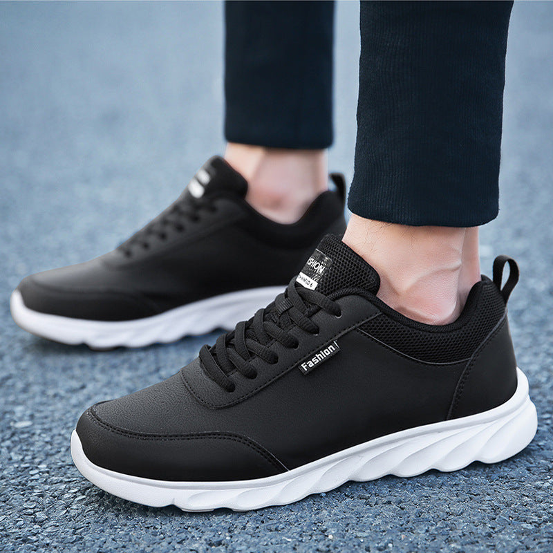 Men's black Stevvex athletic running sneakers with white cushioned sole on Tampa Home & Garden Store