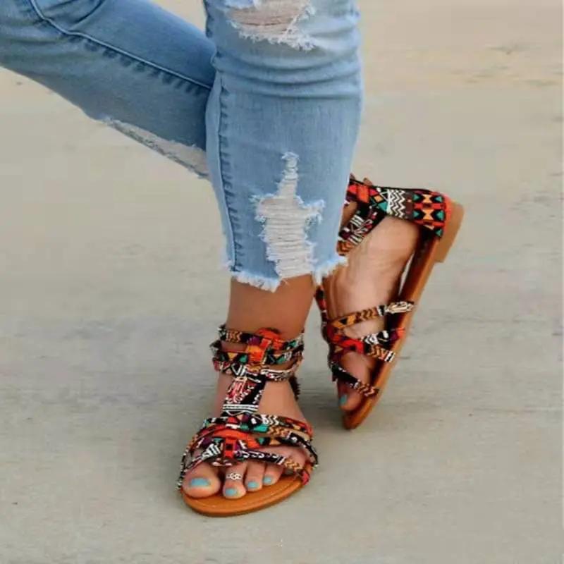 Women's Leather Sandals With Retro Arch Support