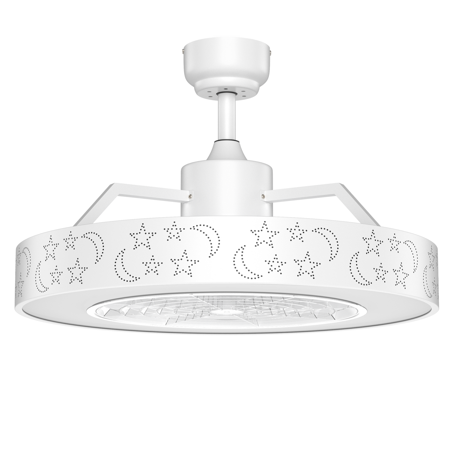Ventilador de techo de 23 pulgadas con luz LED y control remoto - Blanco