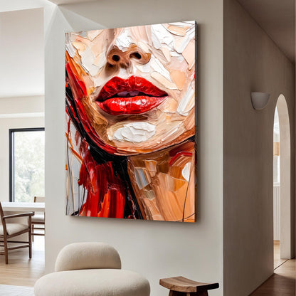 Canvas Tailored Canvases Contemporary Minimalist Abstract Wall Art II, textured peach and red on Tampa Home & Garden Store