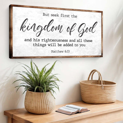 Canvas Matthew 6:33 faith sign II Tailored Canvases canvas wall art with wood frame on Tampa Home & Garden Store