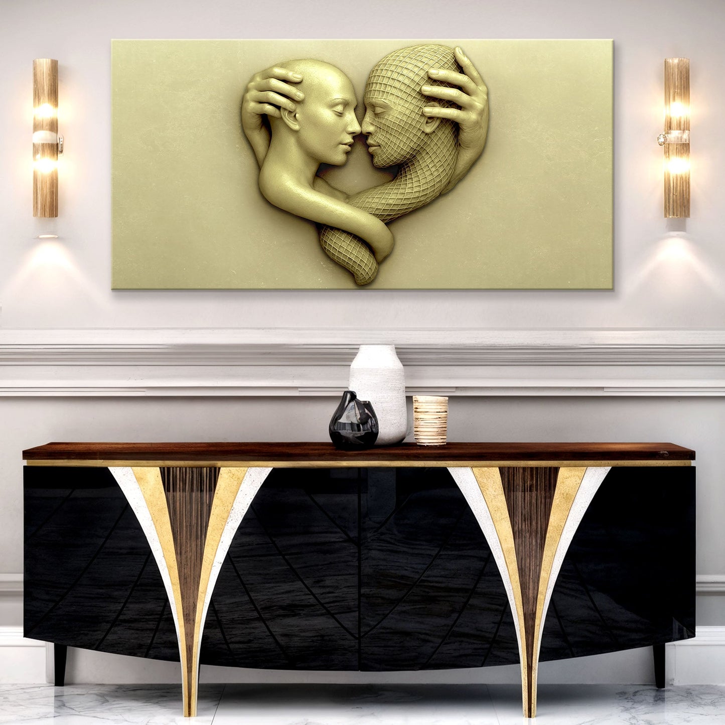 Eternal Love Figure Wall Art canvas by Tailored Canvases, entwined figures form a heart on Tampa Home & Garden Store