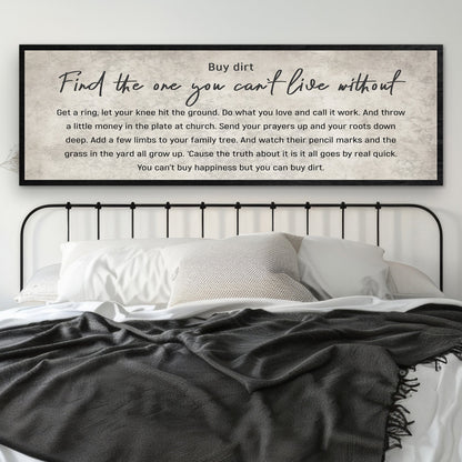 Find The One You Can't Live Without Family Sign III canvas with black frame on beige texture on Tampa Home & Garden Store