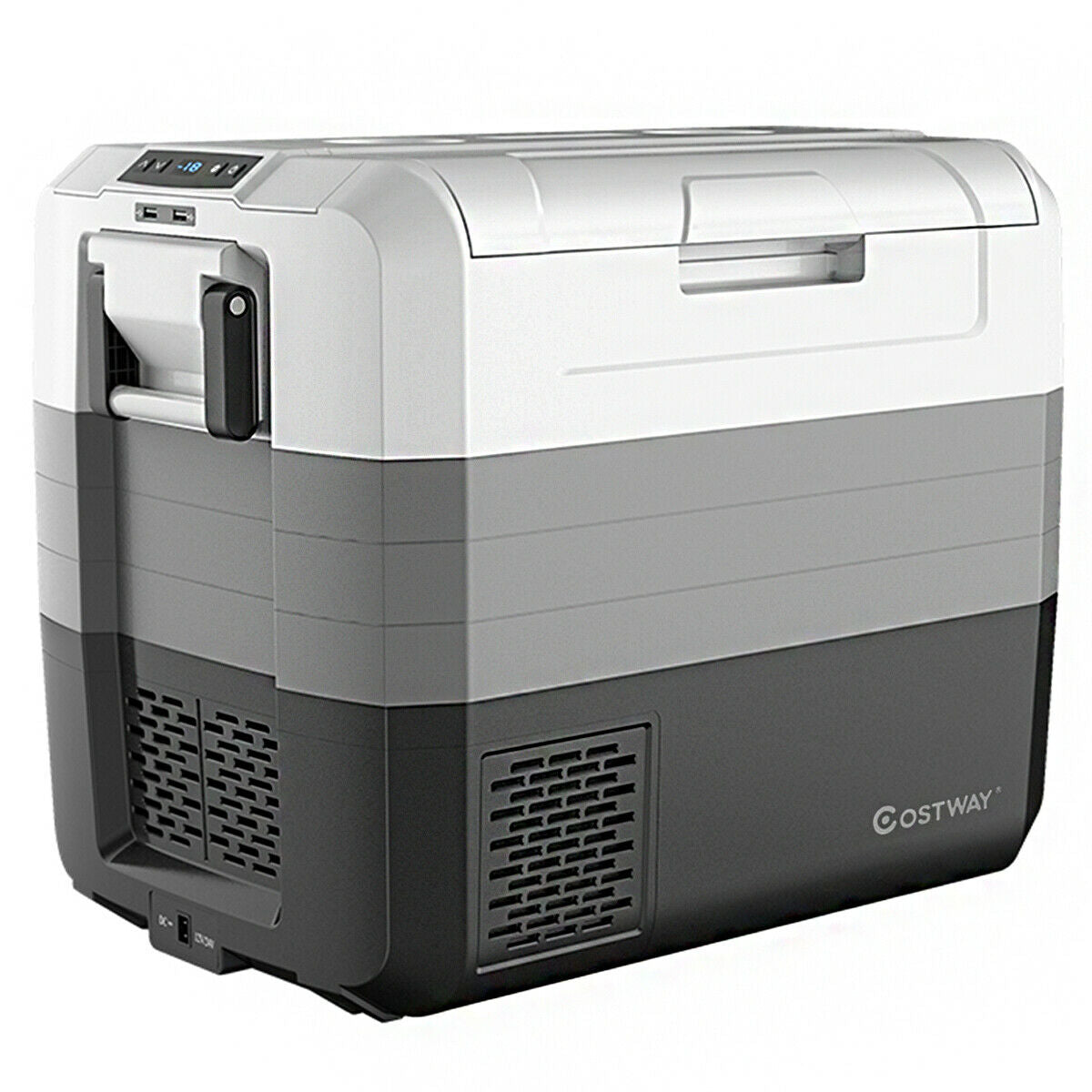 58 Quart Portable Electric Camping Car Cooler GemGear, white/gray two-tone on Tampa Home & Garden Store