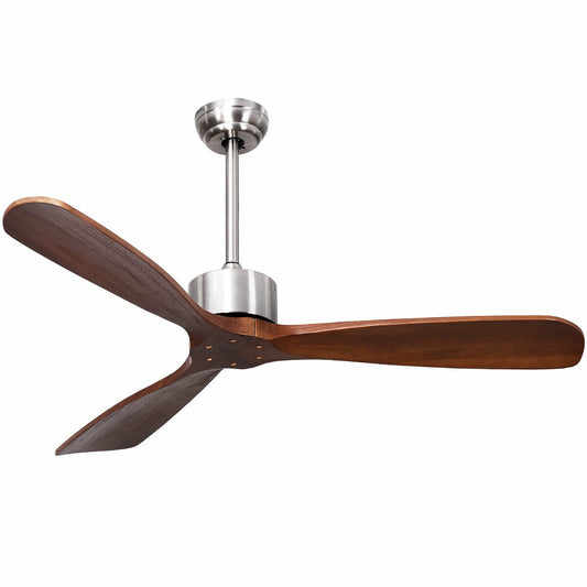 52 Inch Modern Ceiling Fan Indoor Outdoor Brushed Nickel Finish with Remote - Tampa Home & Garden Store