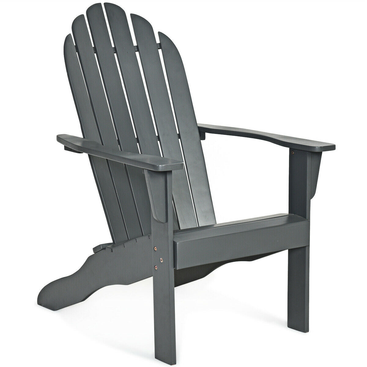 Sillón Adirondack de exterior de madera de acacia con diseño ergonómico - Gris