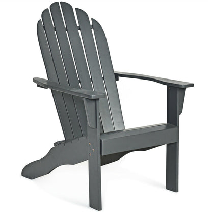 Sillón Adirondack de exterior de madera de acacia con diseño ergonómico - Gris
