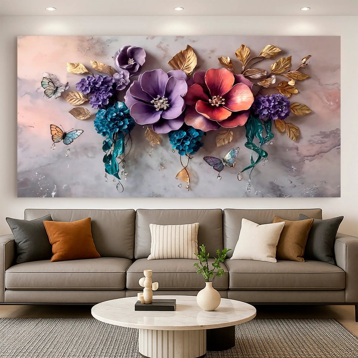 Floral Symphony Canvas Wall Art for Living Rooms