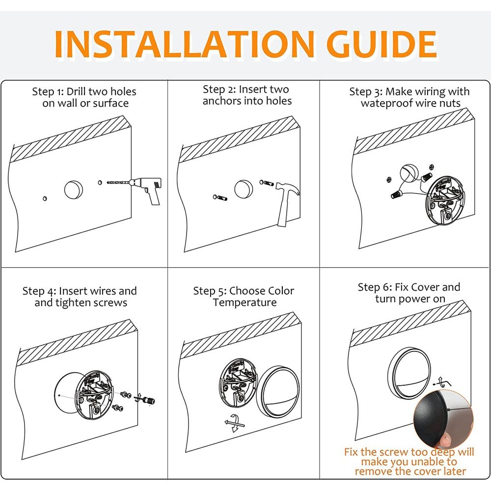 Paquete de 6 luces LED de media luna para exteriores DLAC02 de 3 CCT y 3 W de bajo voltaje, luces LED para terraza, escalón, paisaje, 12 V-24 V