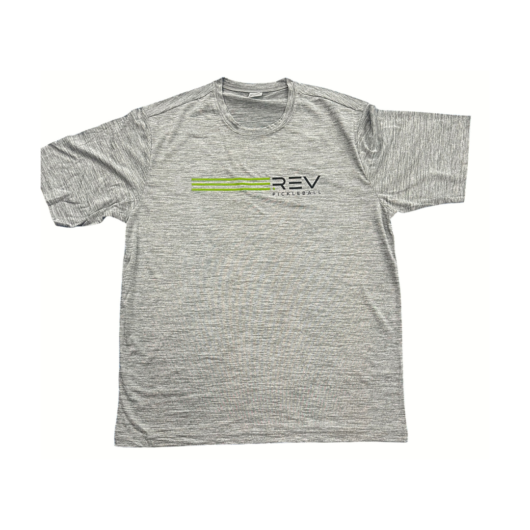 Camiseta eléctrica jaspeada Sport-Tek® PosiCharge® con el logotipo de Pickleball de Rev
