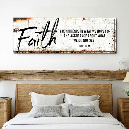 Faith Is Confidence canvas by Tailored Canvases crafting canvas with distressed white edges on Tampa Home & Garden Store
