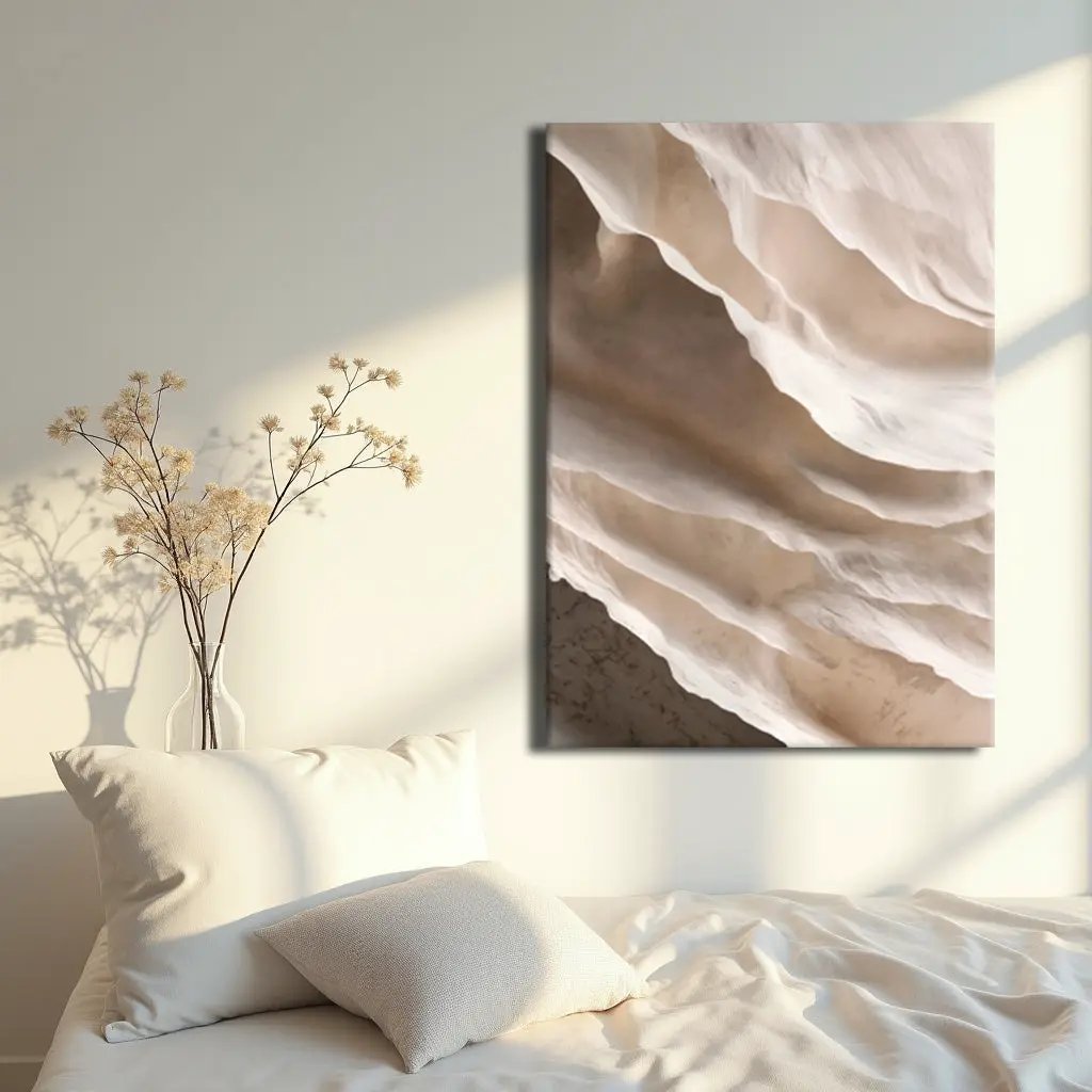 Light Neutral Impasto Wall Art canvas with beige layered ridges Tailored Canvases on Tampa Home & Garden Store