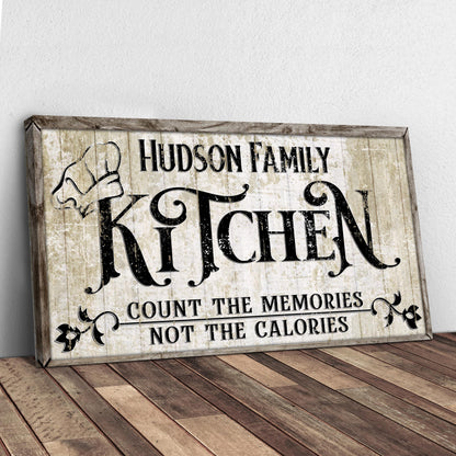 Kitchen Sign X canvas with rustic wood frame and vintage typography on Tampa Home & Garden Store