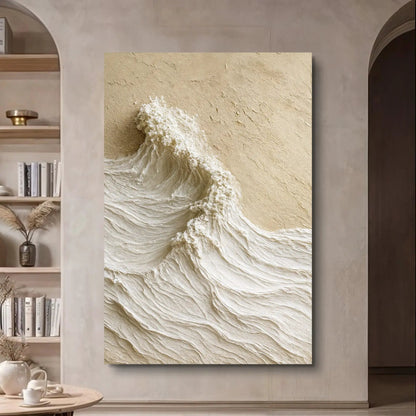 Modern Neutral Mountain Wall Art canvas with textured surface and wave pattern Tailored Canvases on Tampa Home & Garden Store