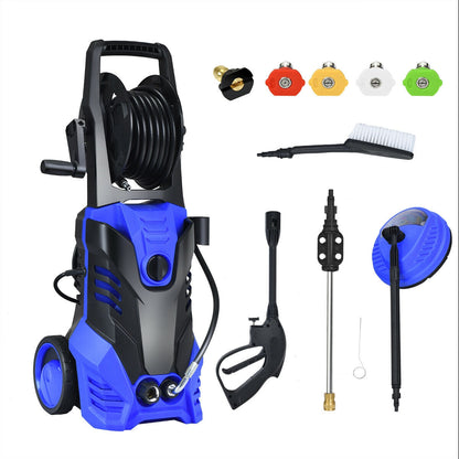 Hidrolavadora eléctrica de alta presión de 3000 PSI con limpiador de patios - Azul