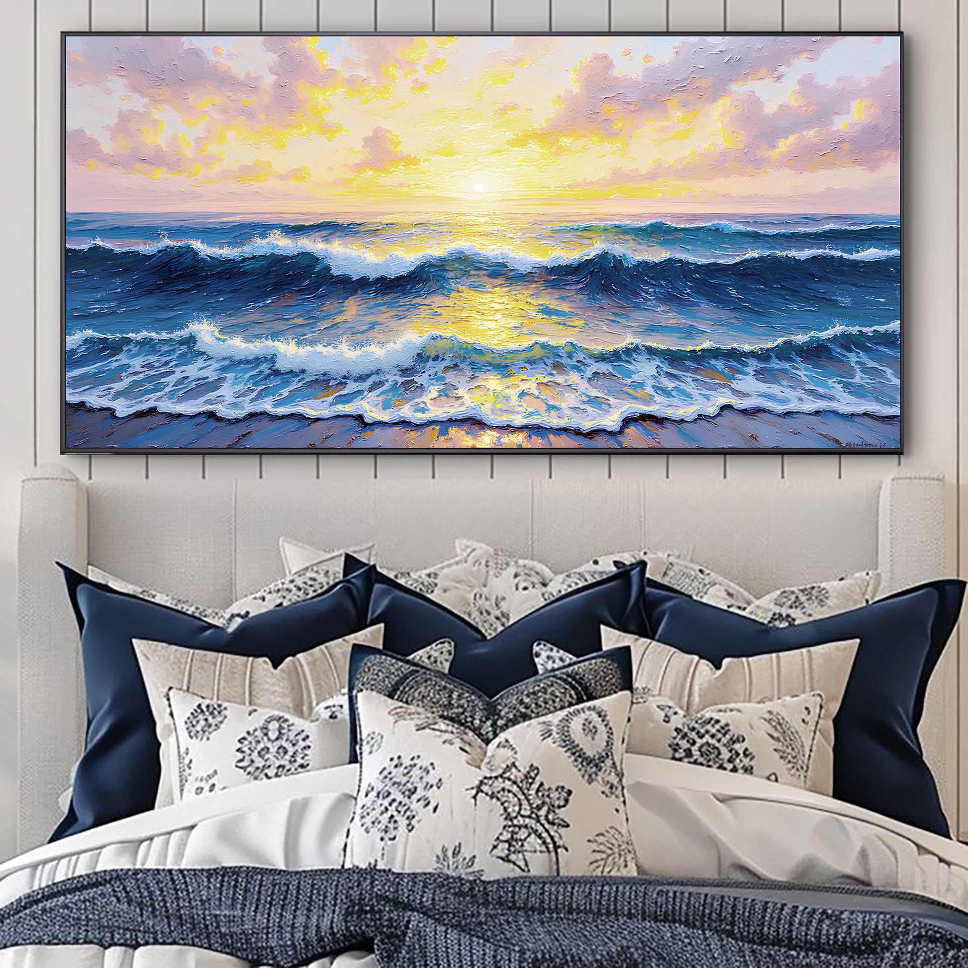 Golden Horizon Wall Art canvas by Tailored Canvases; sunset over ocean on crafting canvas on Tampa Home & Garden Store