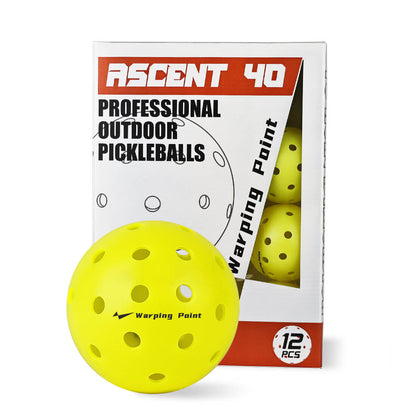Ascent Outdoor Tournament Pickleballs neon yellow Warping Point balls, 12 pcs on Tampa Home & Garden Store