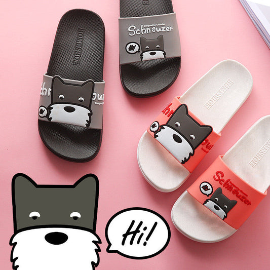Stevvex kids dog slide sandals set of 3 in black gray coral with dogface straps on Tampa Home & Garden Store