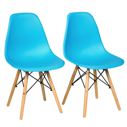 Juego de 2 sillas de comedor auxiliares DSW de mediados de siglo - Blancas