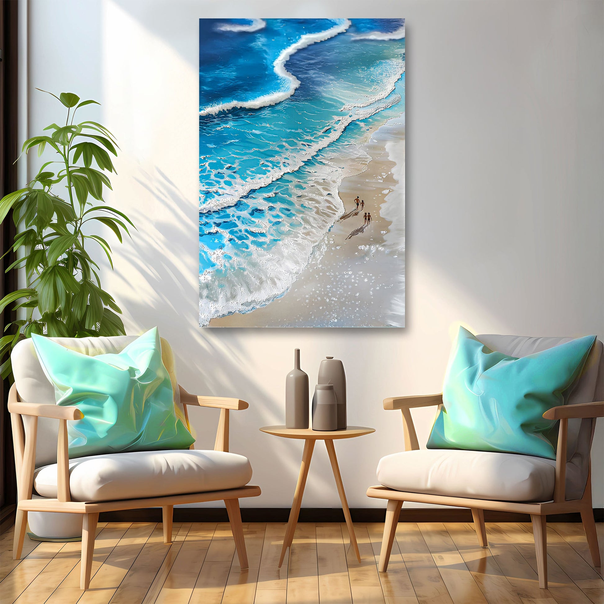 Beachfront Painting Coastal Wall Art III canvas by Tailored Canvases, ocean beach scene on Tampa Home & Garden Store