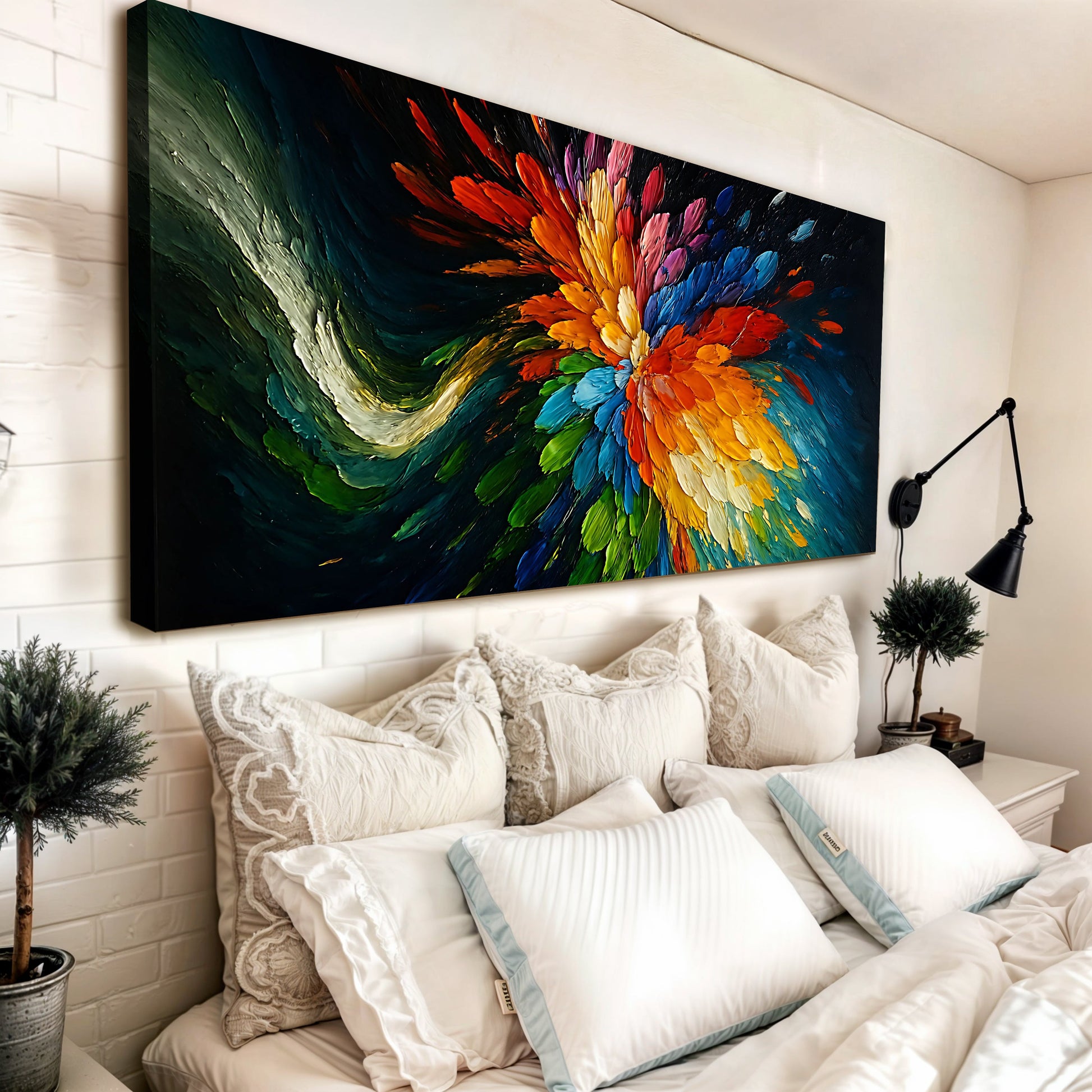 Cosmic Burst Crafting Canvas by Tailored Canvases, vibrant multicolor abstract wall art on Tampa Home & Garden Store