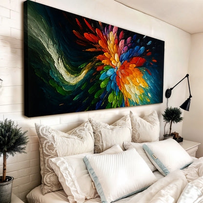 Cosmic Burst Crafting Canvas by Tailored Canvases, vibrant multicolor abstract wall art on Tampa Home & Garden Store
