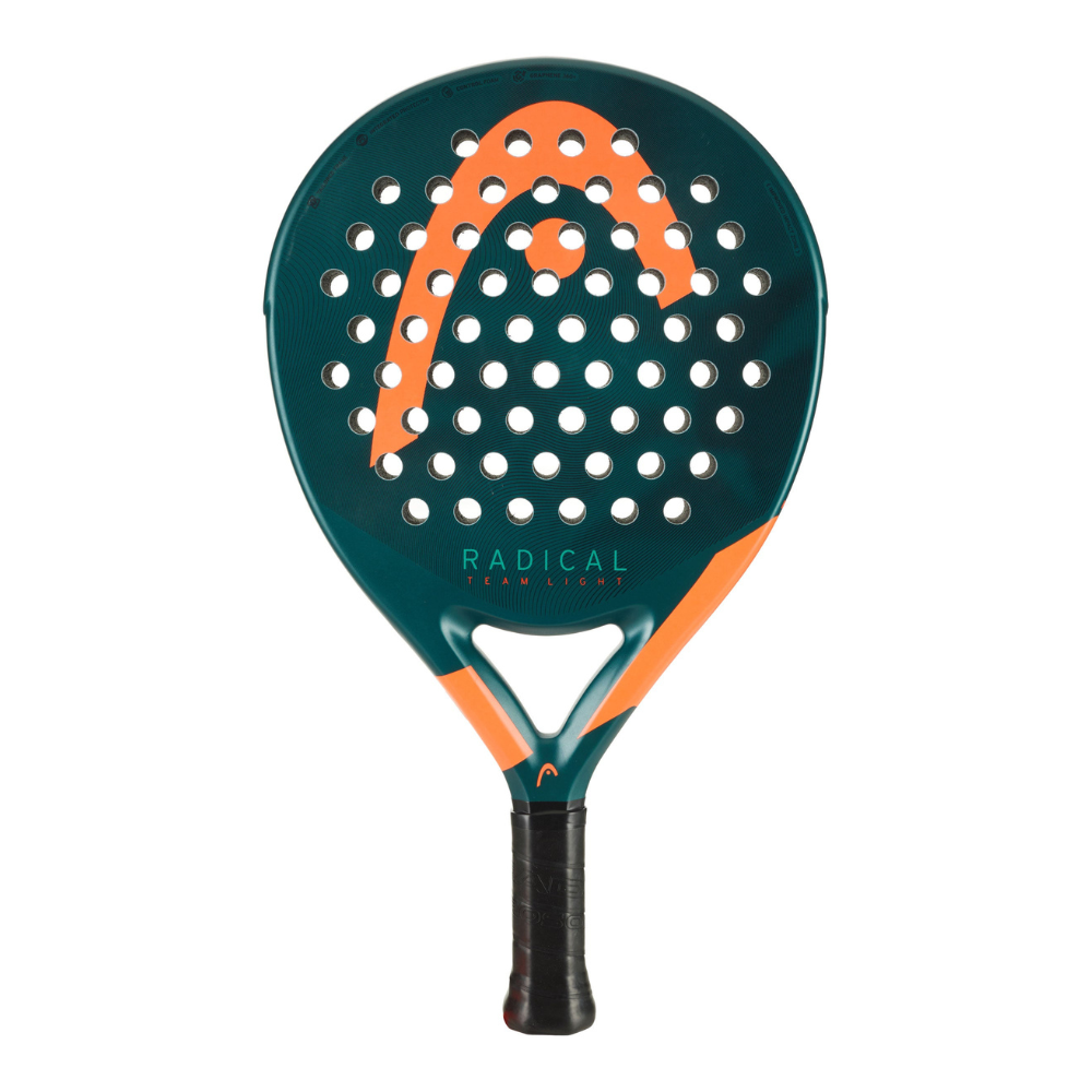 Padel racket Head Radical Team Light 2026 teal with orange accents perforated face on Tampa Home & Garden Store