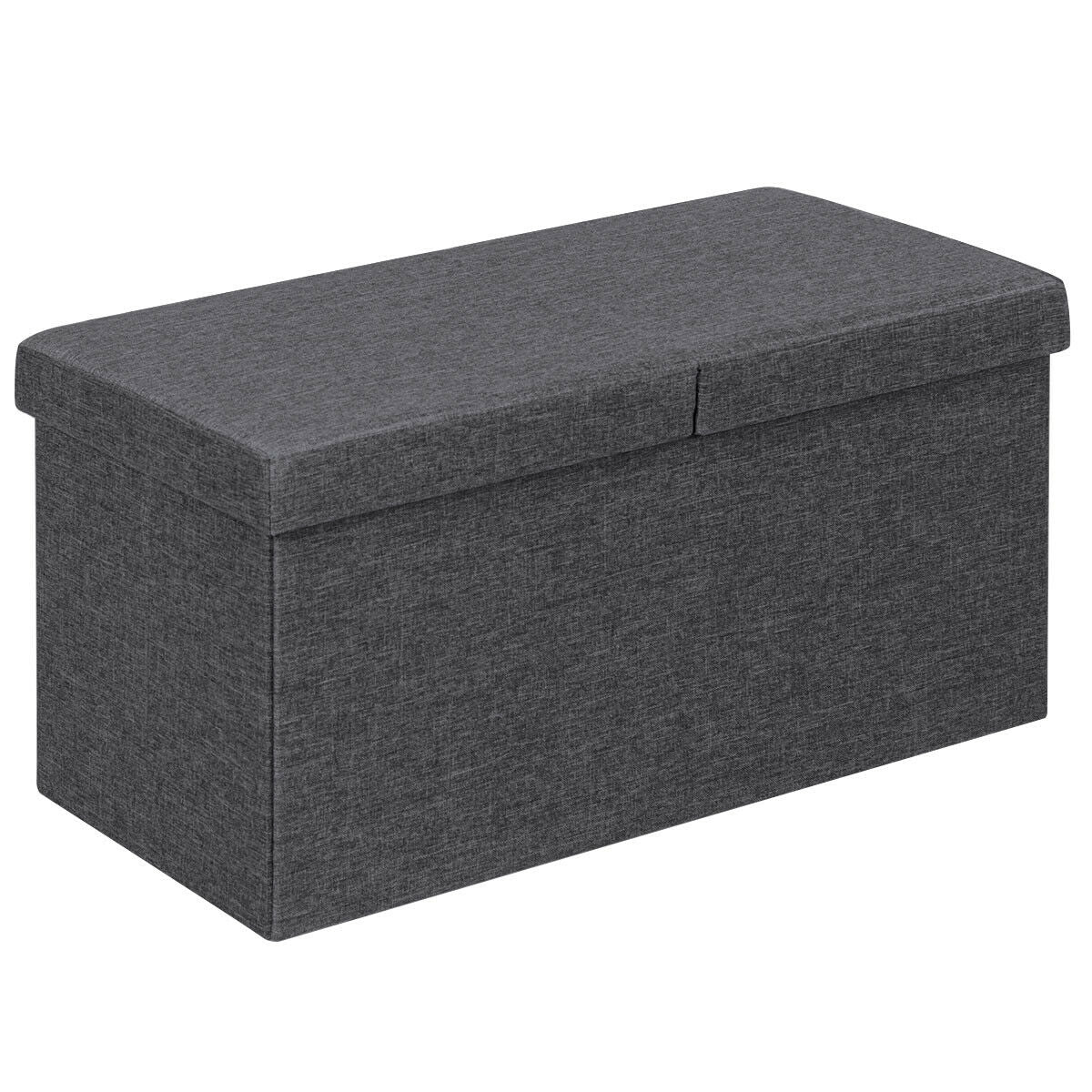 30 Inch Folding Storage Ottoman with Lift Top-Light Gray
