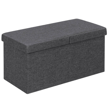 30 Inch Folding Storage Ottoman with Lift Top-Light Gray