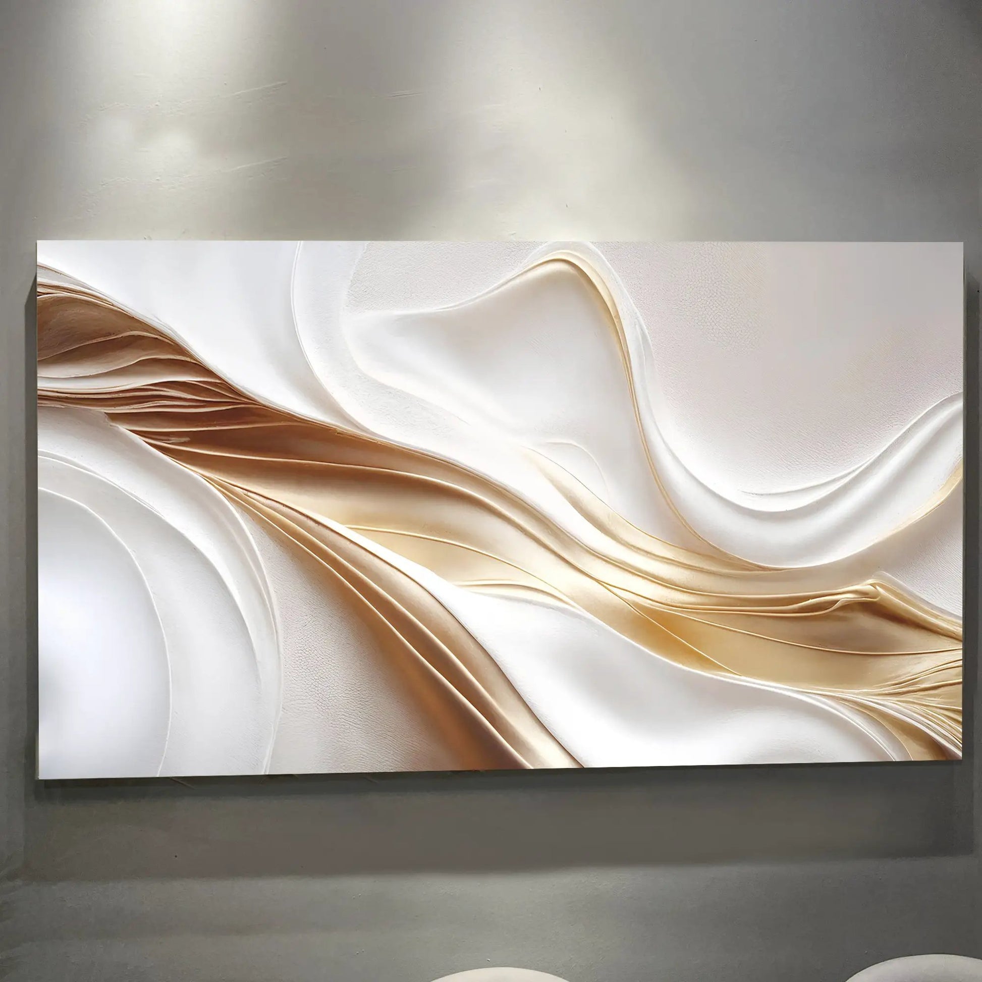 Canvas White and Gold Abstract Wall Art by Tailored Canvases, crafting canvas on Tampa Home & Garden Store