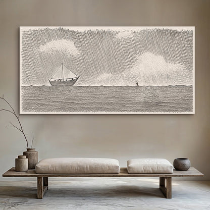 Jesus Walking On Water Faith Wall Art II canvas by Tailored Canvases in monochrome ink on Tampa Home & Garden Store
