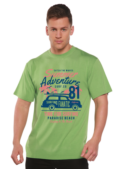 Sammer Adventure Spun Bamboo men's short sleeve graphic tee with retro surf van design on Tampa Home & Garden Store