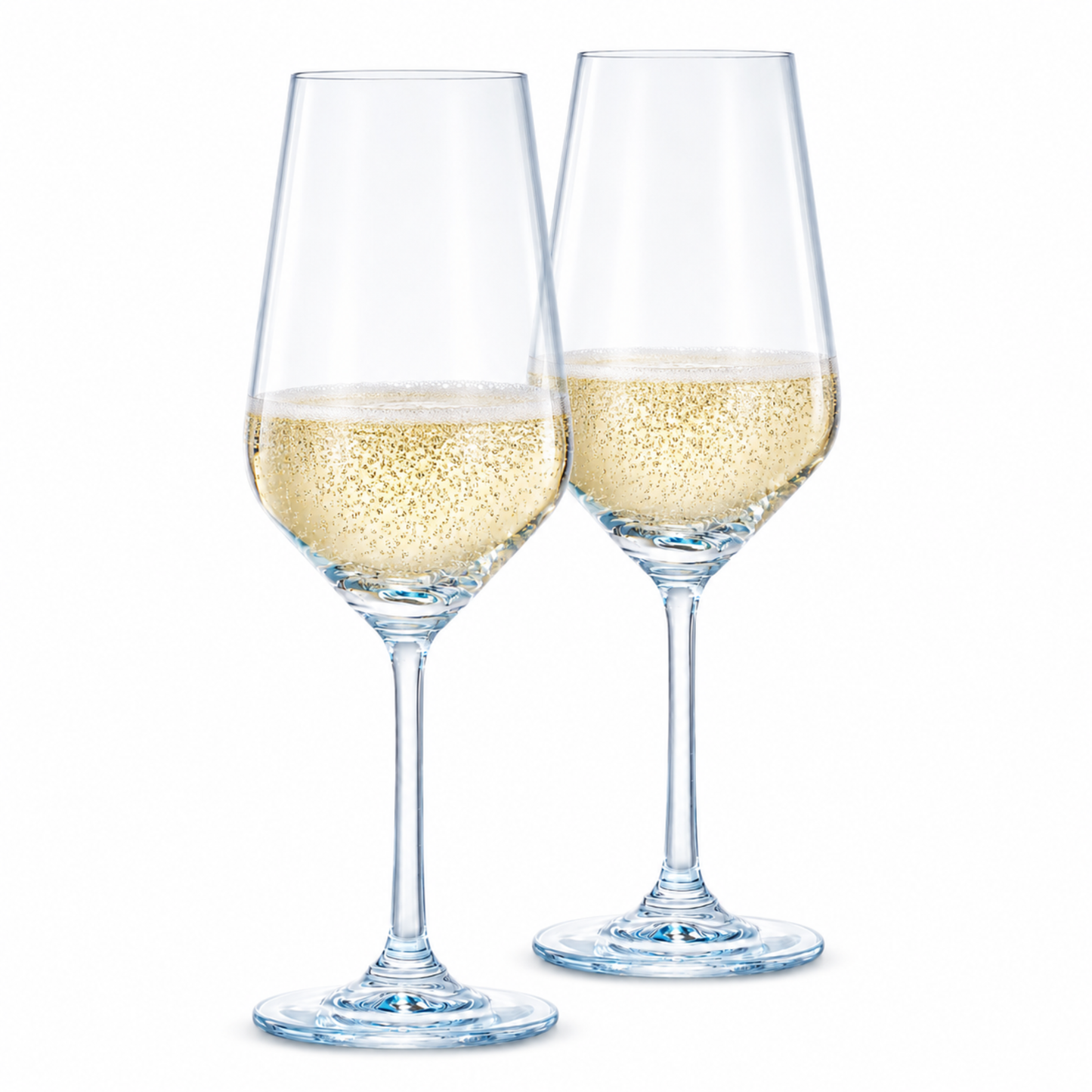 a Set Of Monet Blue Stemmed Wine Glasses