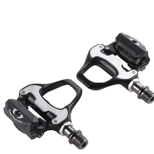 Stevvex clipless road bike pedals pair with black silver aluminum body and tension adjustment on Tampa Home & Garden Store