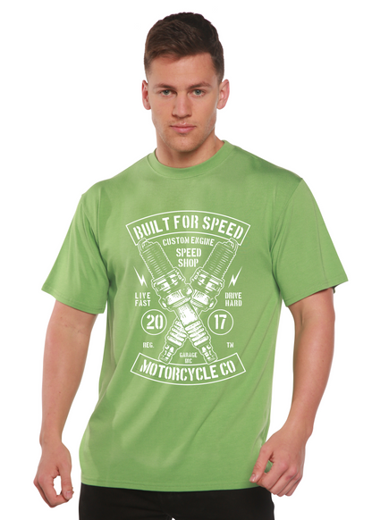 Built For Speed men's bamboo viscose organic cotton graphic tee green by Spun Bamboo on Tampa Home & Garden Store