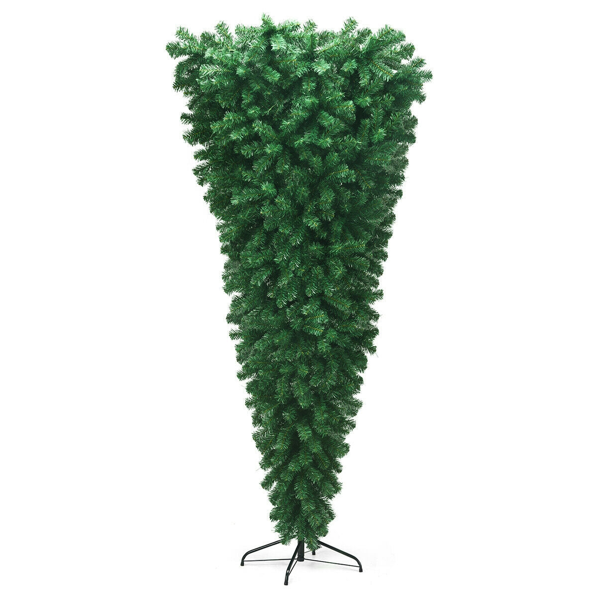 7 Feet Unlit Upside Down Artificial Christmas Tree DirectDeals, dense green branches on stand on Tampa Home & Garden Store