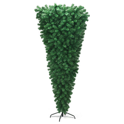 7 Feet Unlit Upside Down Artificial Christmas Tree DirectDeals, dense green branches on stand on Tampa Home & Garden Store