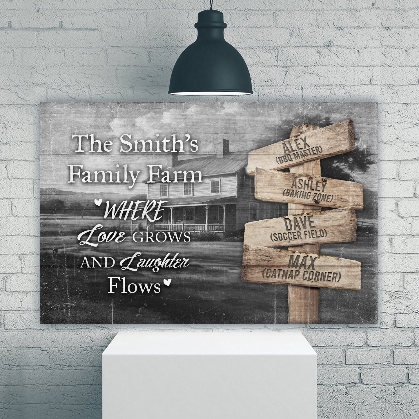 Direction Of Our Lives Family Farm Names Sign II canvas Tailored Canvases Smith's Farm on Tampa Home & Garden Store