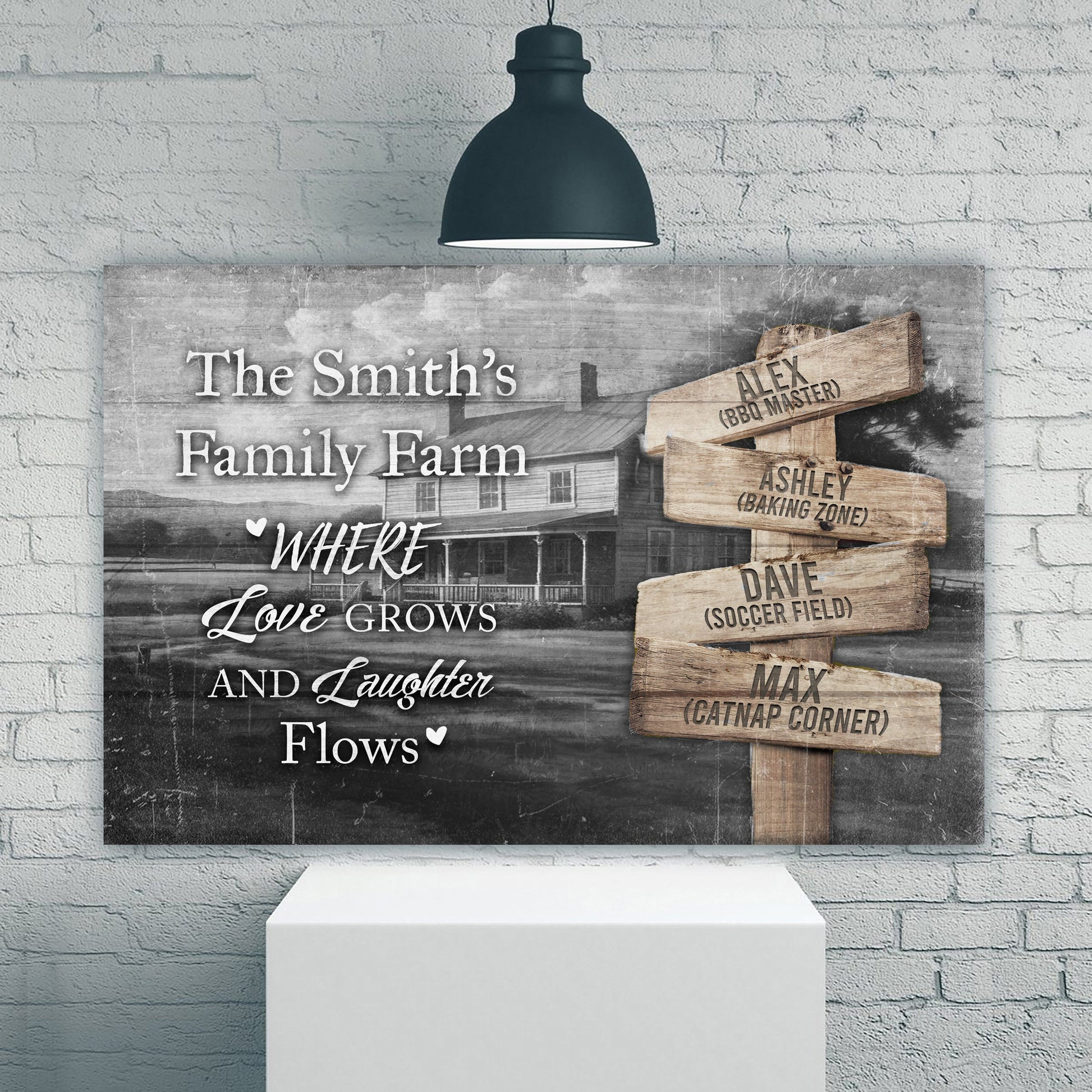 Direction Of Our Lives Family Farm Names Sign II canvas Tailored Canvases Smith's Farm on Tampa Home & Garden Store