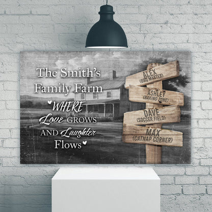 Direction Of Our Lives Family Farm Names Sign II canvas Tailored Canvases Smith's Farm on Tampa Home & Garden Store