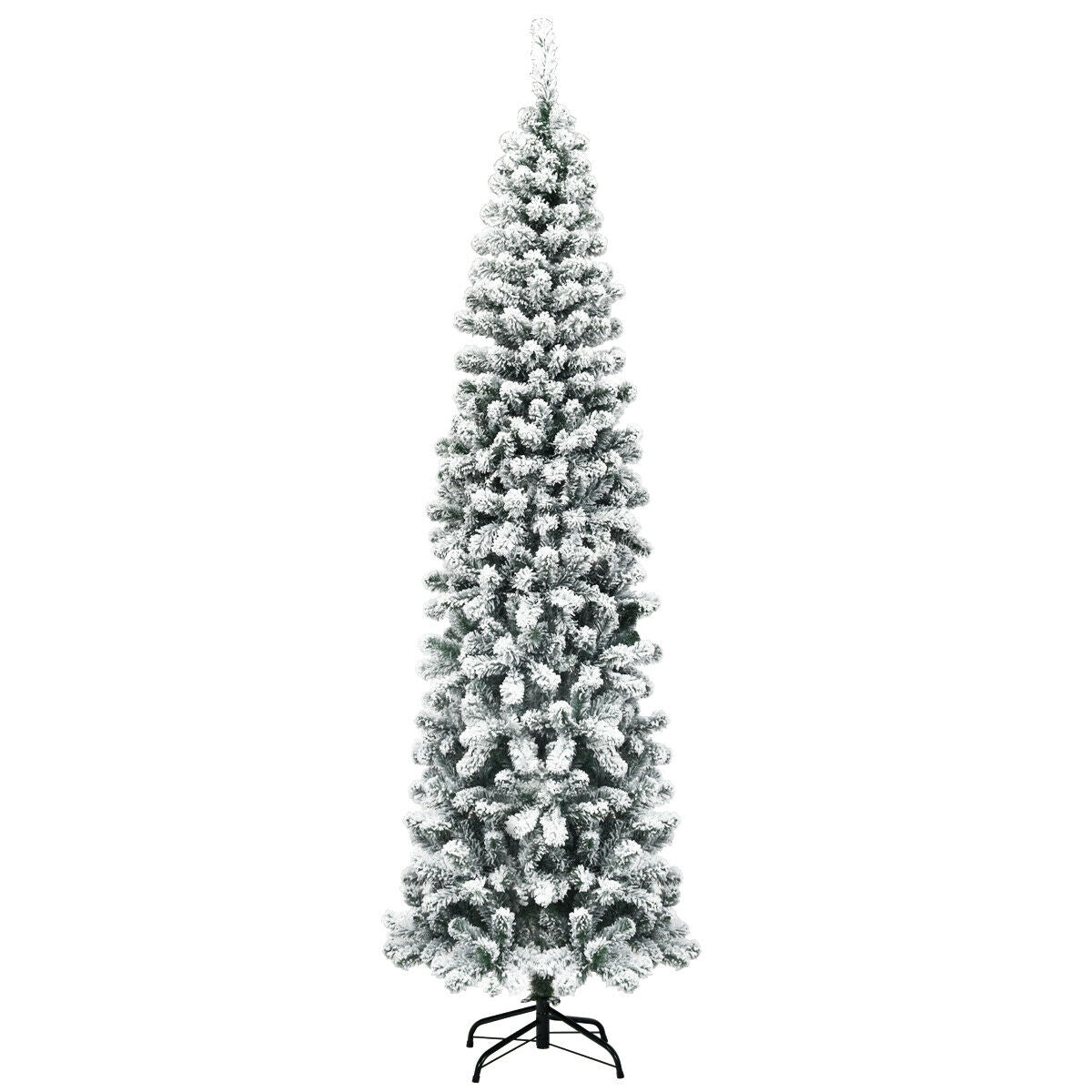 DirectDeals 7.5-Foot Snow-Flocked artificial Christmas tree, unlit, hinged, 641 tips on Tampa Home & Garden Store