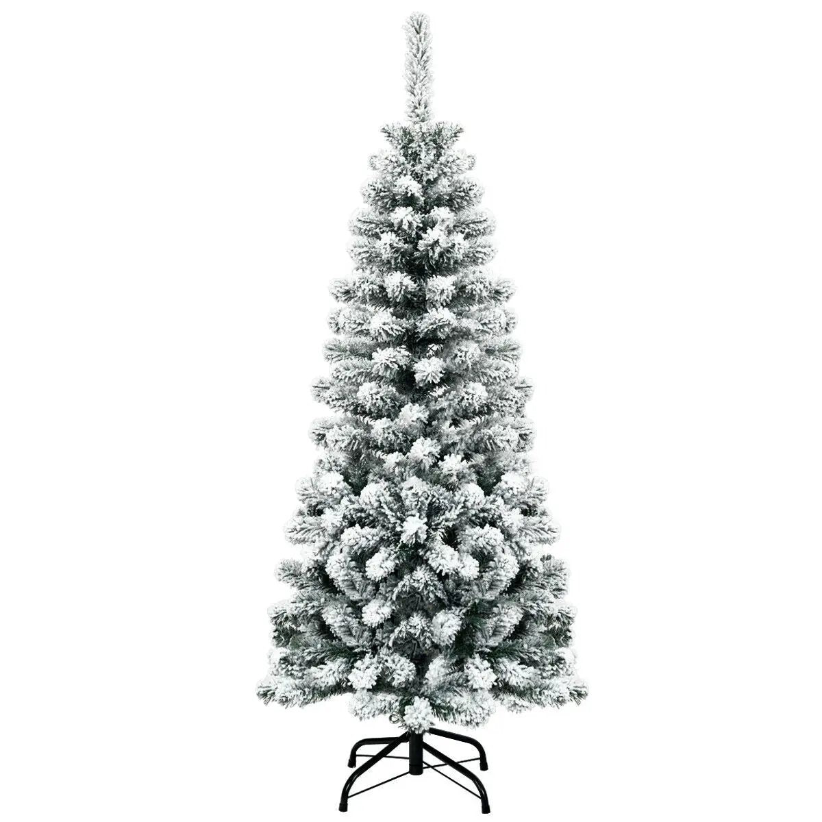 4.5 Feet Unlit Hinged Snow Flocked Pencil Tree