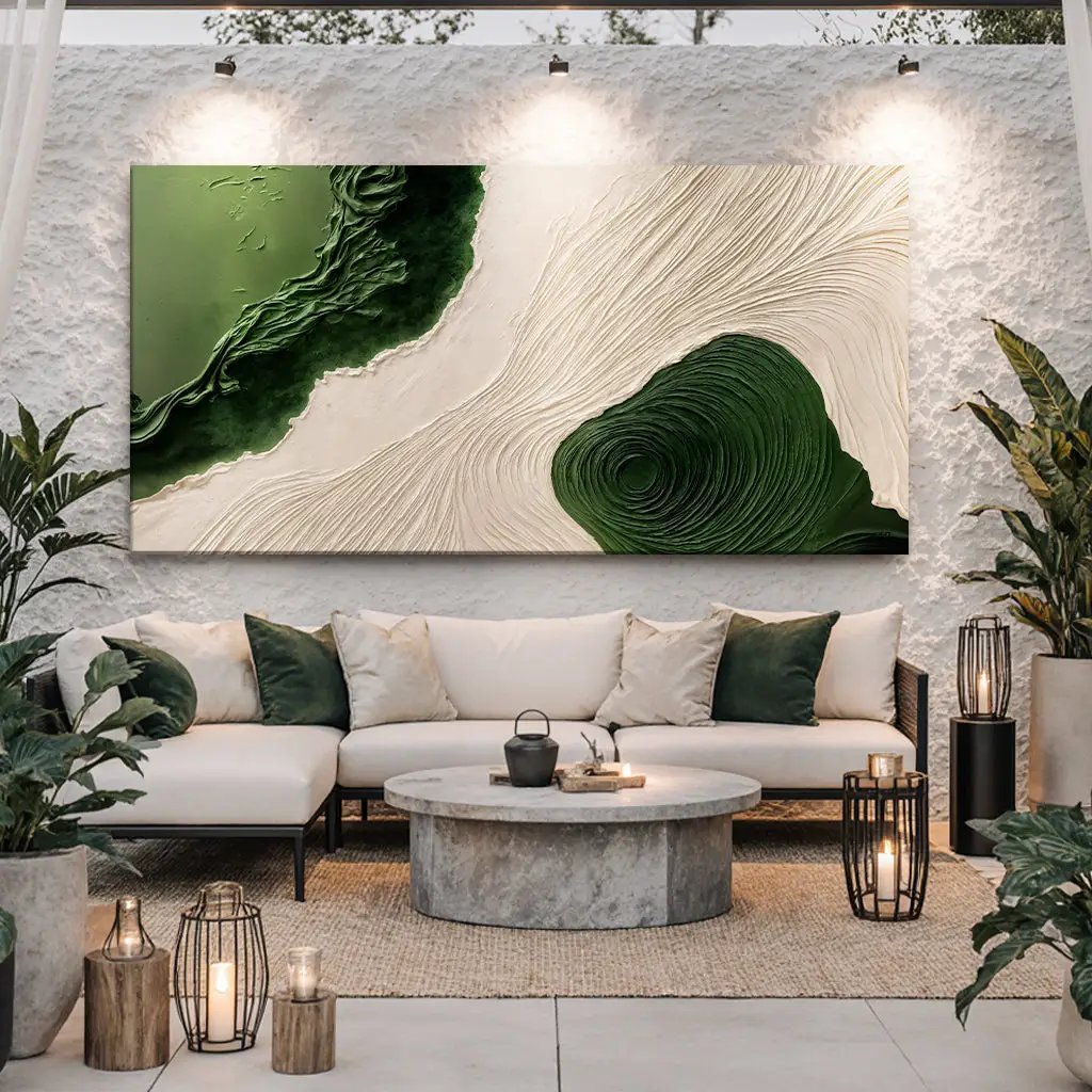 Green Rivers Abstract Wall Art XII Canvas Print