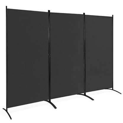 Separador de ambientes de 3 paneles, pantalla plegable para privacidad en la oficina - Negro