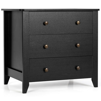 3 Drawer Dresser Chest of Drawers Bedside Table-White