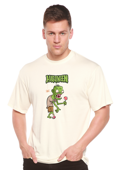 Halloween Green Monster short sleeve graphic tee cream bamboo viscose cotton Spun Bamboo on Tampa Home & Garden Store