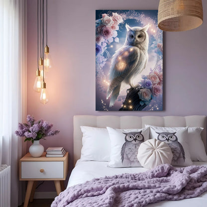 3D Owl Wall Art canvas Tailored Canvases crafting canvas lavender tones with pink roses on Tampa Home & Garden Store