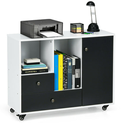 Archivador móvil lateral con 2 cajones - Negro