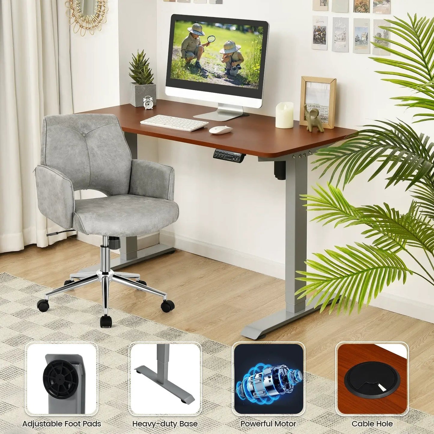 Ergonomic Leather Office Chair With Armrests
